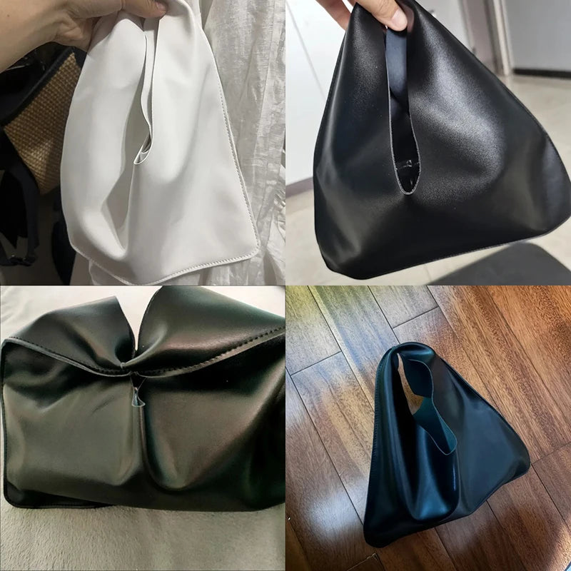 Simple Design Small Bindle Trendy Bag PU Leather Handbag for Women Casual Winter Shoulder Bags