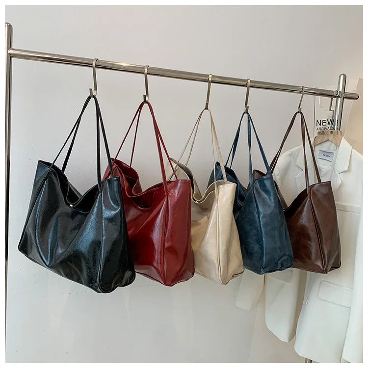 Retro PU Women's Handbag, Large Capacity Handbags Shoulder Bag, Street Leisure Shopping Tote Bag Bags, Suitable for Daily Use