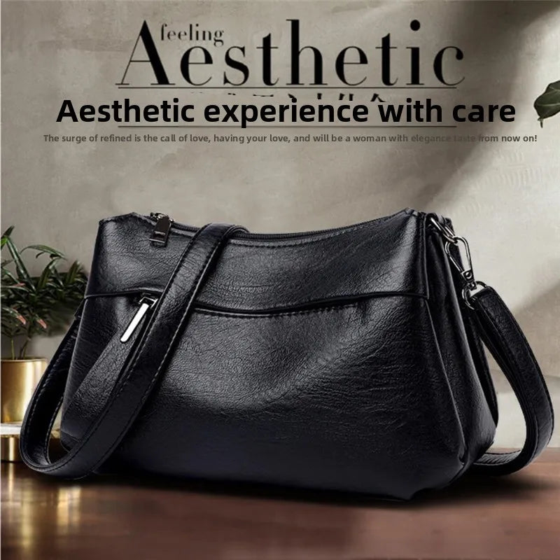 Elegant Women's Shoulder Bag with Unique Texture Design Stylish Soft  Leather Handbag with Zipper Pockets Everyday Crossbody Bag