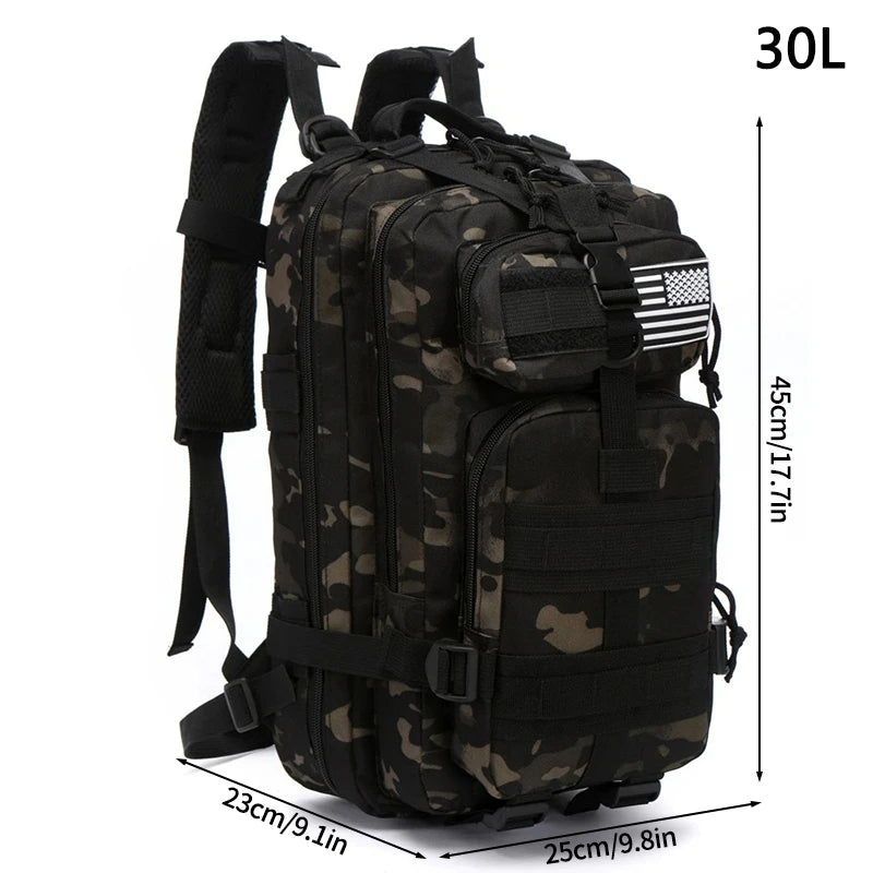 30L Outdoor Sports Mountaineering Backpack Climbing Tactical Rucksack Large Capacity Oxford Hiking Survival Bags