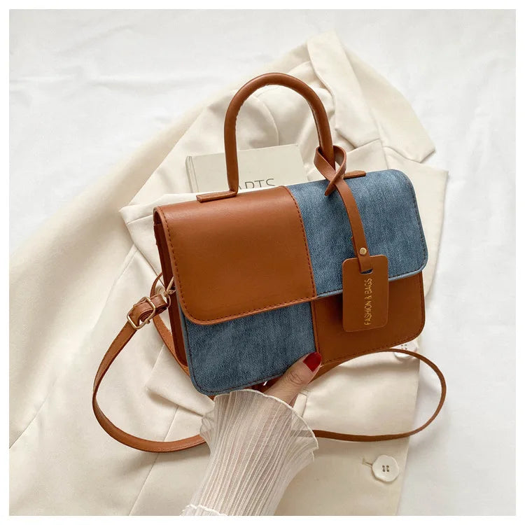 Fashionable PU Leather Handbag Women for Commuting, Stylish Single Color Blocking Handbags Shoulder Bag, Daily Outfit Tote Bag