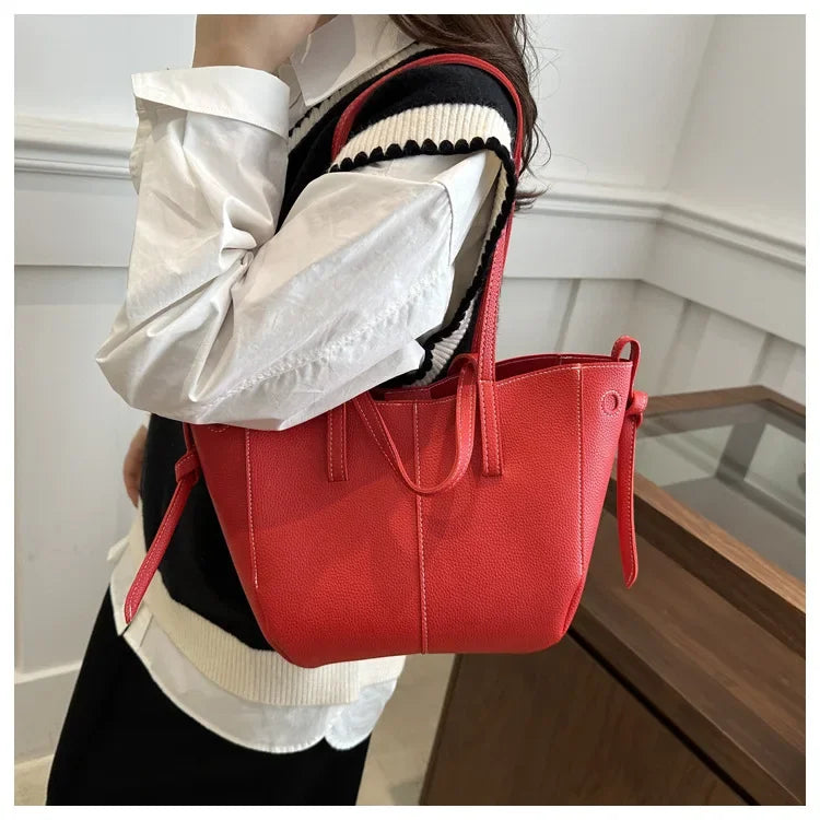 Stylish Casual Tote Bag, Large Capacity PU Leather Handbag Women Wing Bag, Fashionable Woman Bags, Commuting Armpit Shoulder Bag