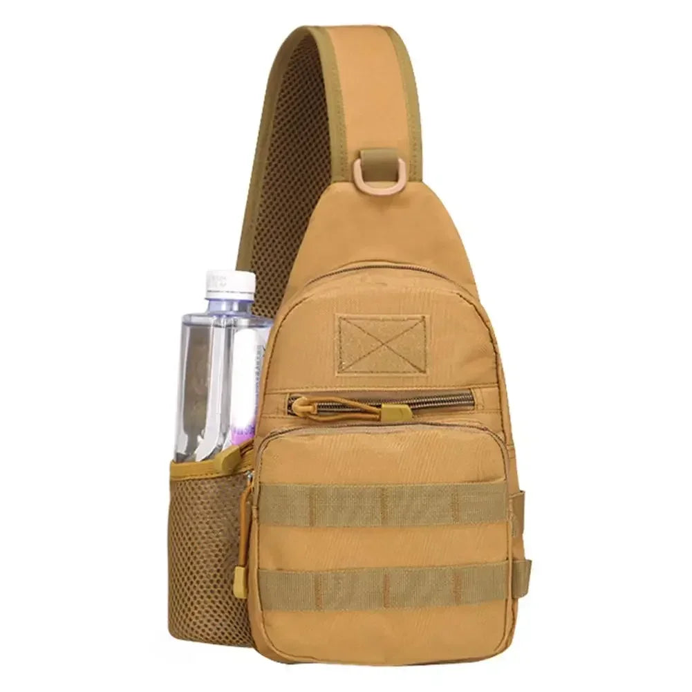 Small Outdoor Tactical Camouflage Kettle Chest Bag Men's Hiking Backpack Nylon Hunting Fishing Camo Hiking Shoulder Bag