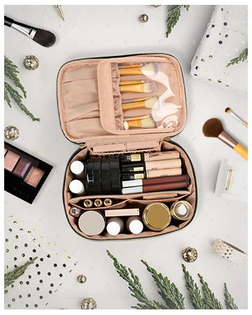 Makeup Bag Portable Cosmetic Bag Large Capacity Travel Makeup Case Organizer Black For Women Toiletry Bag for Girls Traveling