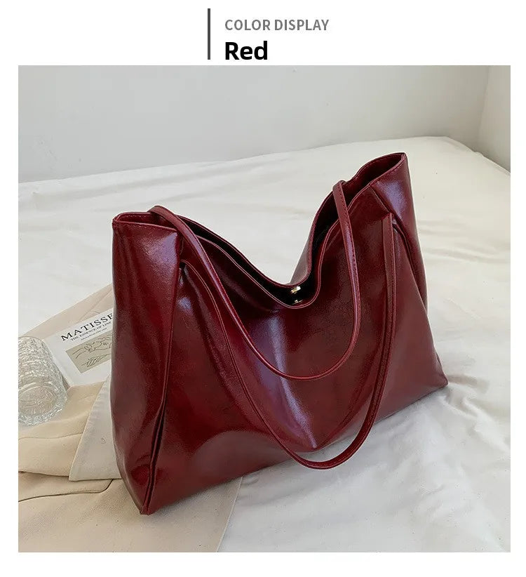 Retro PU Women's Handbag, Large Capacity Handbags Shoulder Bag, Street Leisure Shopping Tote Bag Bags, Suitable for Daily Use