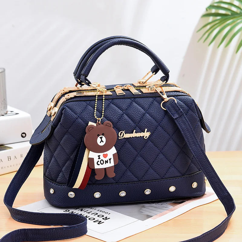 Bag Women's Simple Casual Handbag Fashion Atmospheric Rhombus Pillow Bag One Shoulder Crossbody Bag