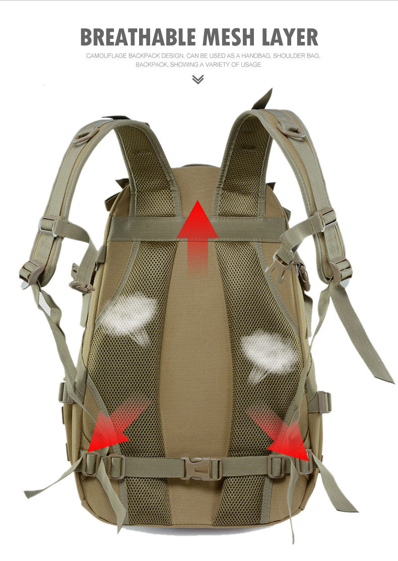 40L Tactical Backpack for Men Camping Hiking Backpacks Reflective Outdoor Travel Bags Survival Molle Climbing Rucksack Bag