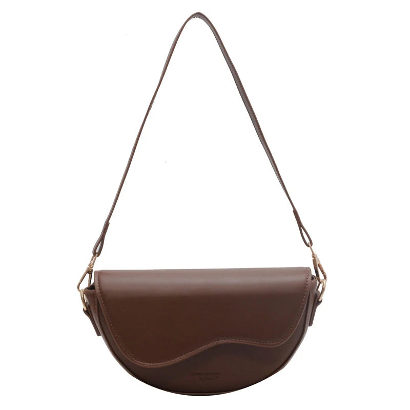 New Solid Color PU Leather Women's Crossbody Bag With Stylish Red Wide Shoulder Strap Shoulder Small Square Bag