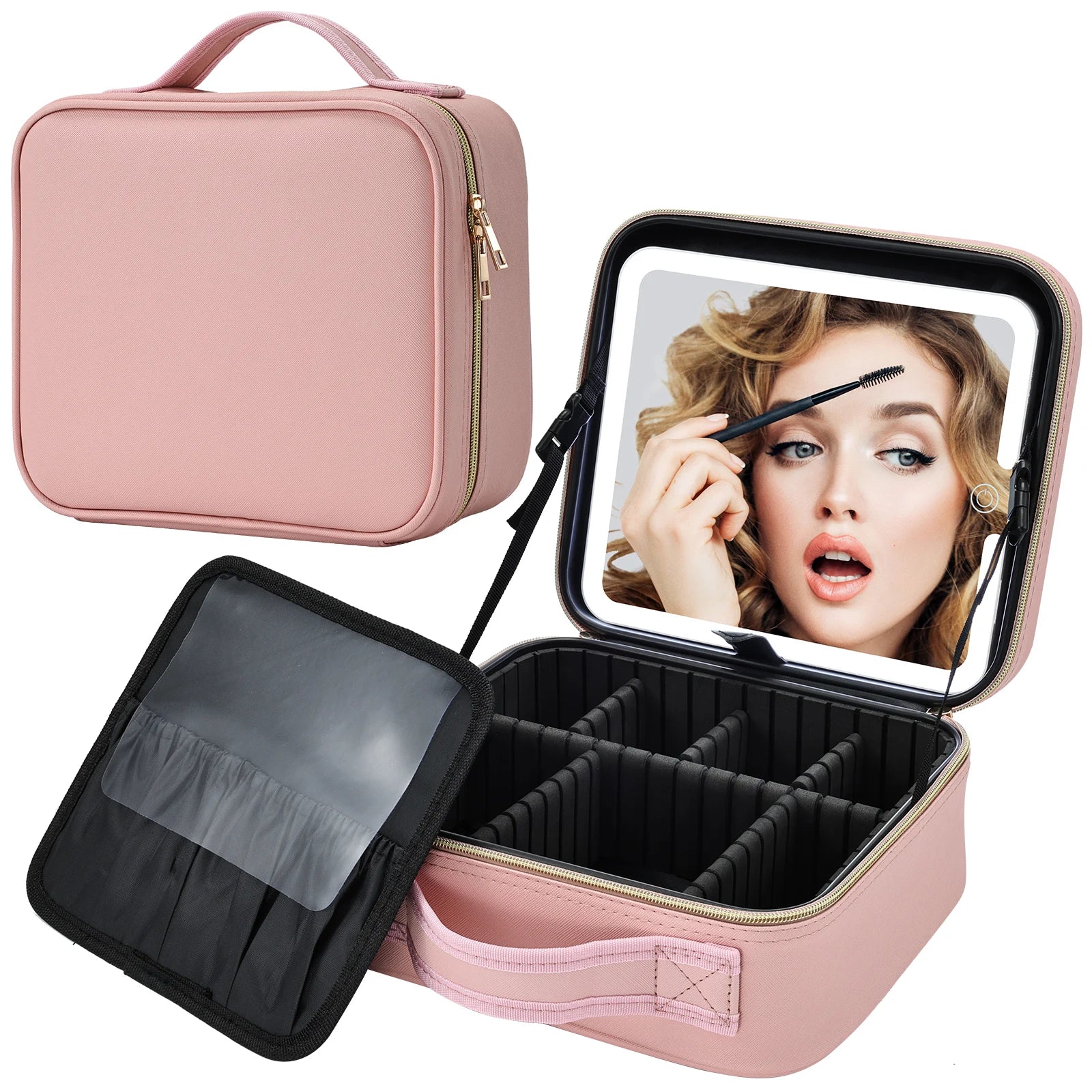 Makeup Bag With Led Mirror 3 Modes Lights Makeup Bag With Vanity Mirror With Lights Travel Makeup Case With Lighted Mirror