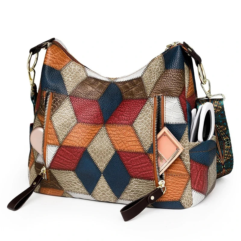 Fashion Contrast Color Large Capacity Female Tote Bag PU Leather Lady's Shoulder Bag Brand Designer Women's Bucket Handbags
