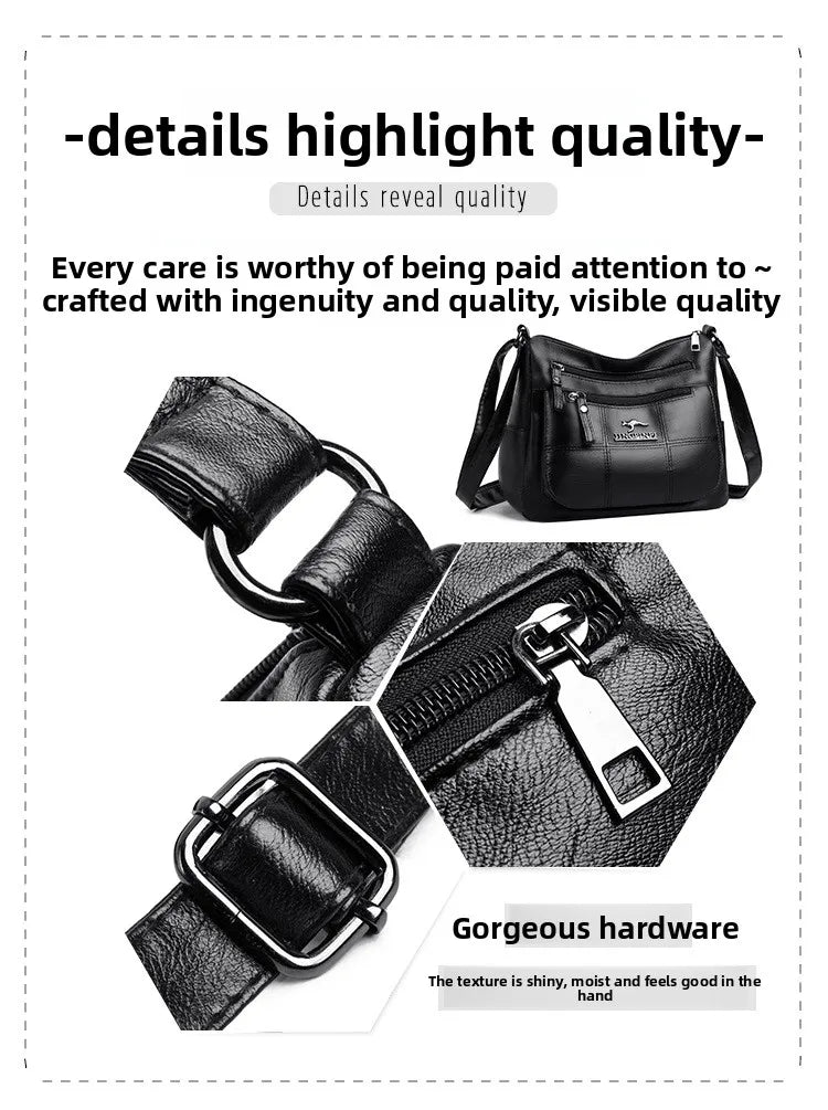 Solid Color PU Leather Single Shoulder Bag, Multi Compartment Pocket Daily Women's Cross Body Bags, Large Capacity Women's Bag.