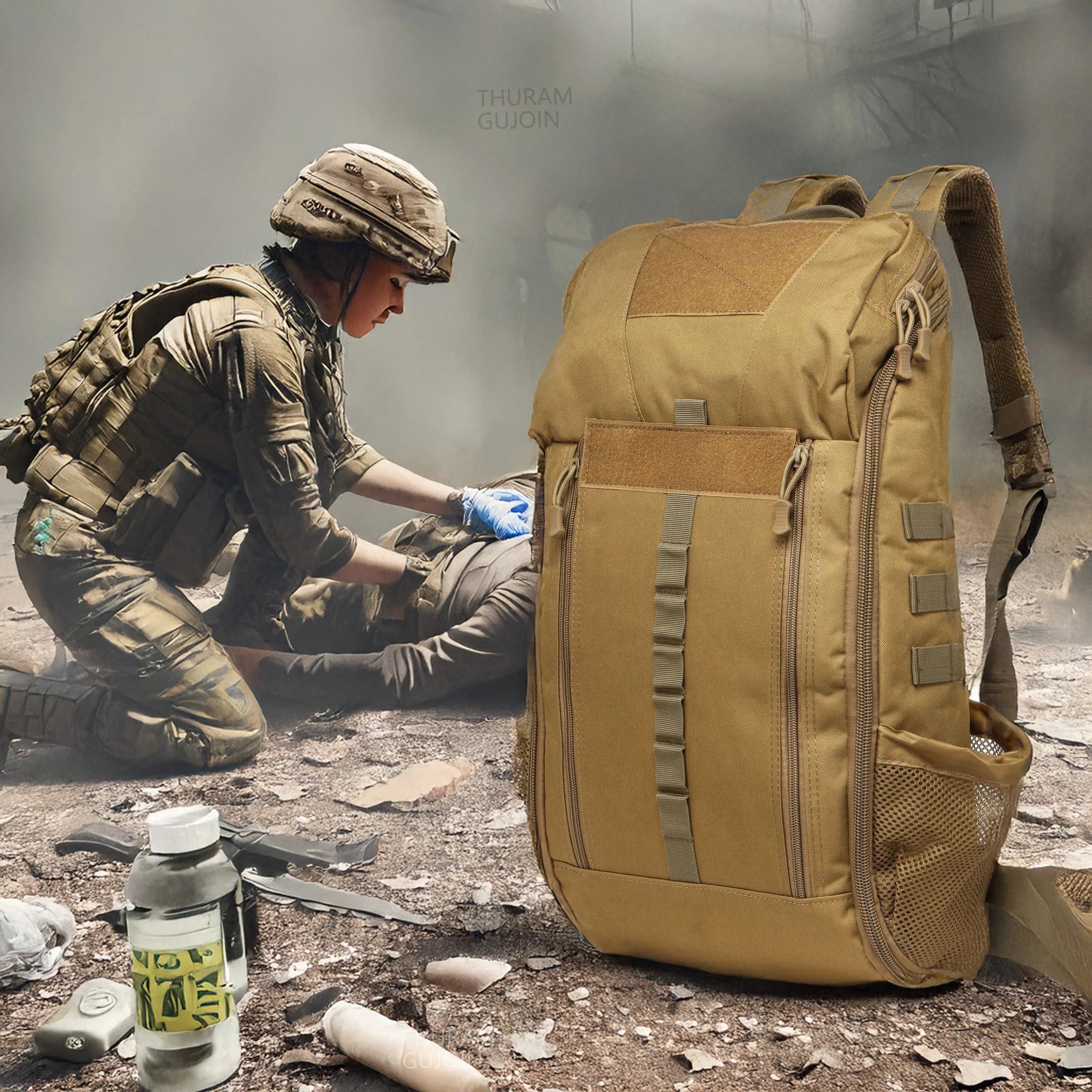 First Aid Kit 40L Waterproof Tactical Medical Backpack First Aid Bag for Hiking Trekking Hunting Fishing Camping Outdoor Sports