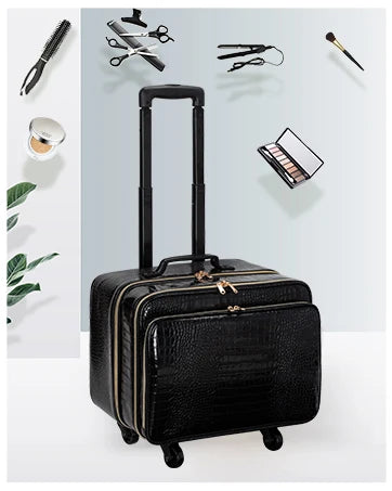 Makeup Bag Portable Cosmetic Bag Large Capacity Travel Makeup Case Organizer Black For Women Toiletry Bag for Girls Traveling