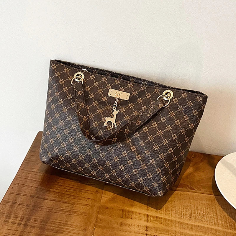 2024 Autumn and Winter New Presbyopic Handbag Shoulder Bag Large Capacity Tote Bag Women's Bag