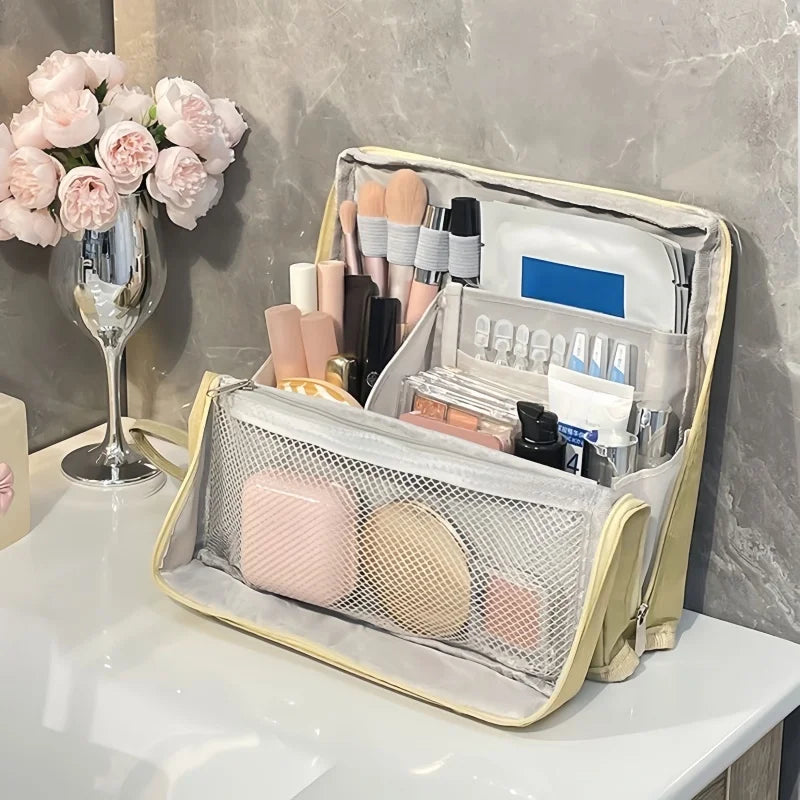 Large Capacity Travel Cosmetic Bag Multifunction Stand Upright Makeup Bag Women Toiletries Organizer Female Storage Make Up Case