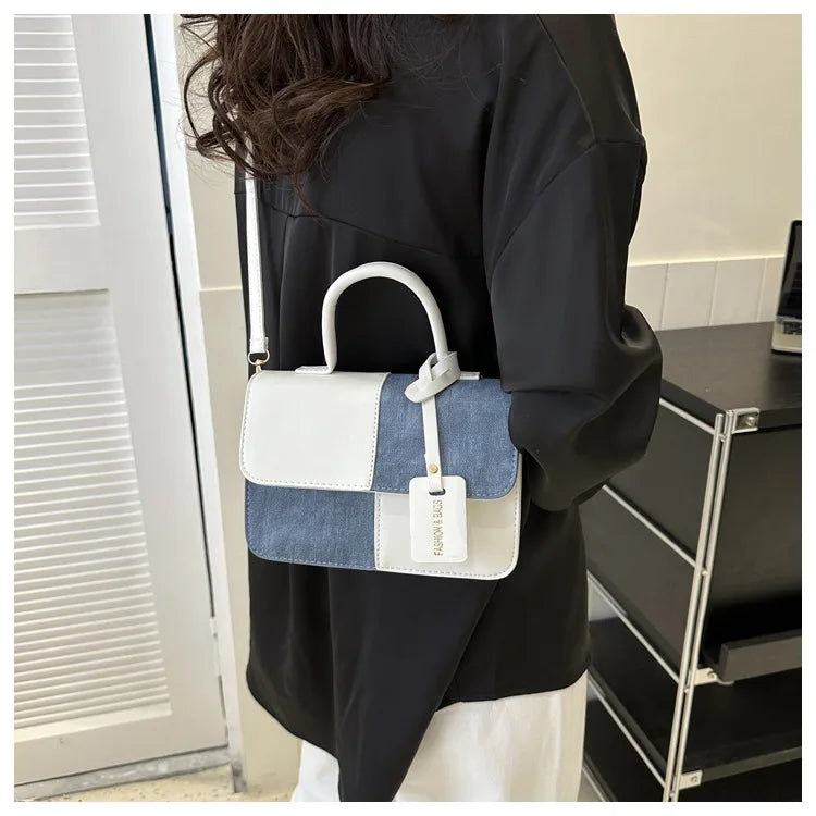 Fashionable PU Leather Handbag Women for Commuting, Stylish Single Color Blocking Handbags Shoulder Bag, Daily Outfit Tote Bag