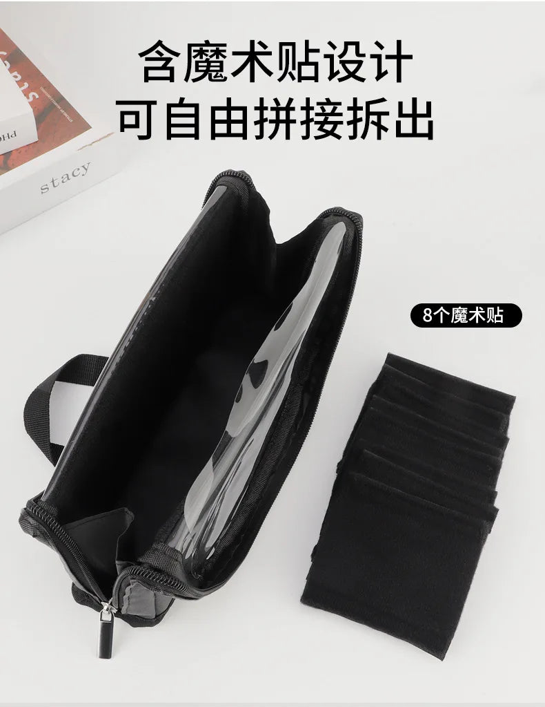 European and American Portable Makeup Storage Bag Professional Makeup Handbag with Magnetic Closure Brush Bag Foldable Large Cap