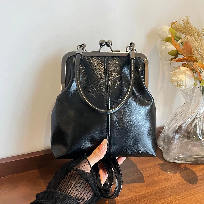 New Fashion Vintage Soft Leather Cosmetic Bag Purse Women's Handbag Crossbody Shoulder Bags Evening Party Totes Makeup Wallet