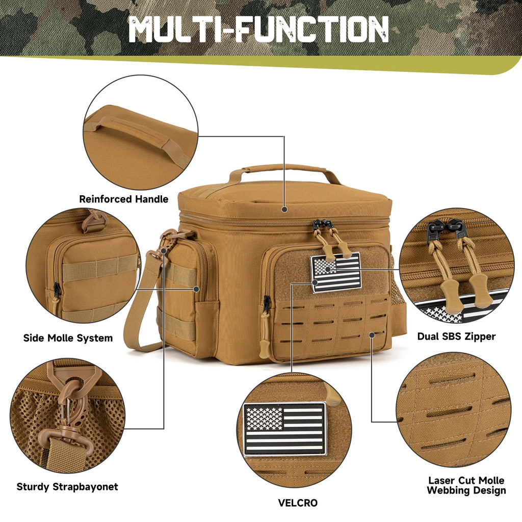 Tactical Thermal Cooler Bag picnic basket picnic cooler box camping lunch bag Outdoor Heavy Duty Lunch Box cooler insulated bags