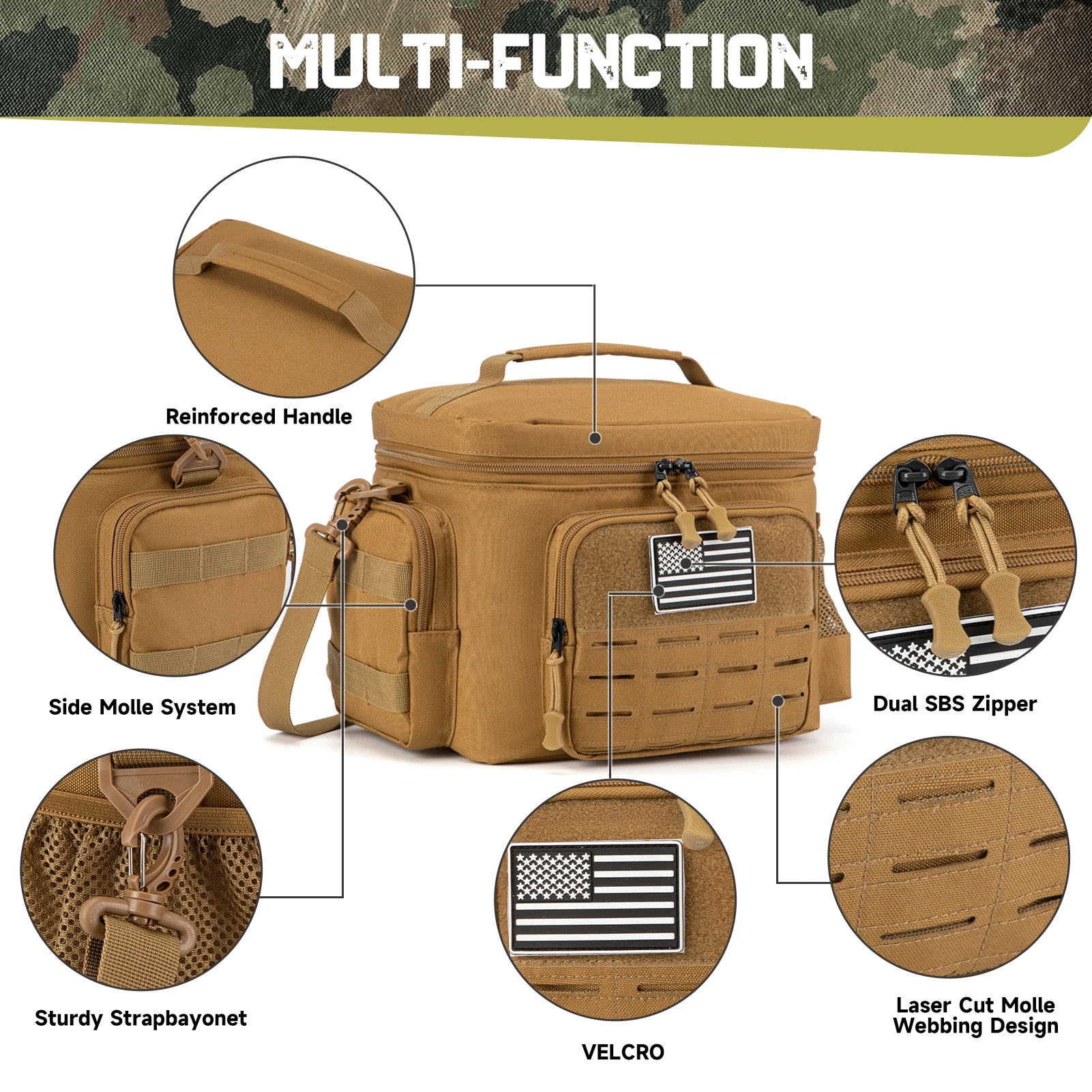 Tactical Thermal Cooler Bag picnic basket picnic cooler box camping lunch bag Outdoor Heavy Duty Lunch Box cooler insulated bags