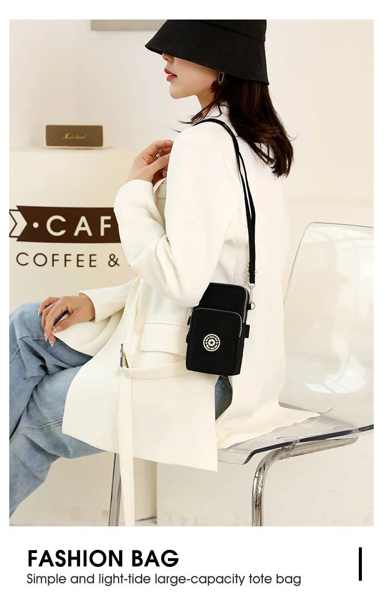 Sports Arm Bag, Women Mobile Phone Bag Running Messenger Purse Wallet, Women's Shoulder Cross Body Bags Multi Layer Zipper Pouch