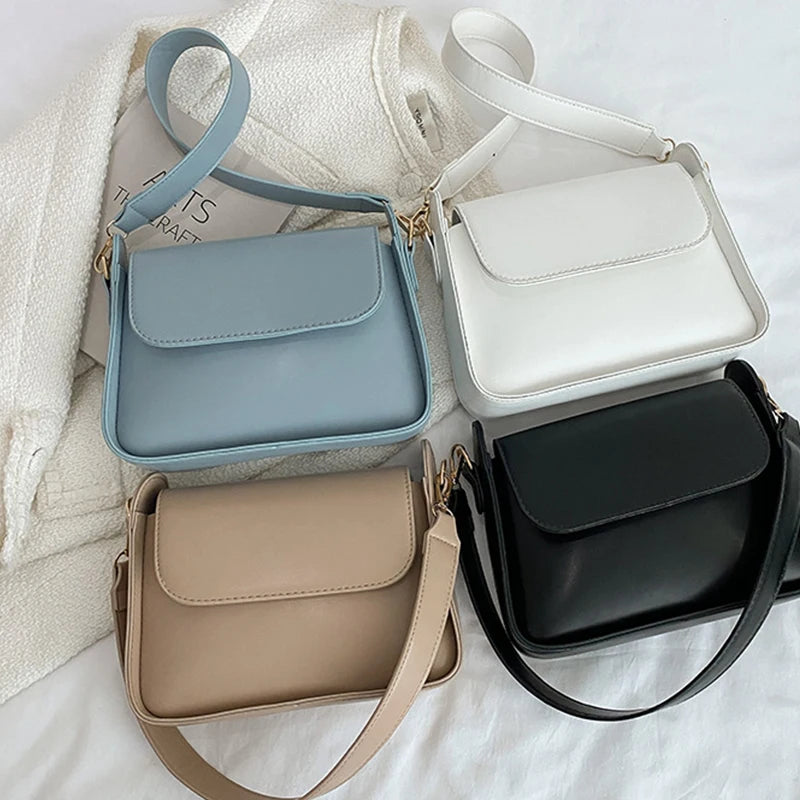Trendy Fashion Flap Shoulder Bag For Women PU Leather Underarm Bags Designer Solid Color Armpit Handbag and Purse Girls Totes sa