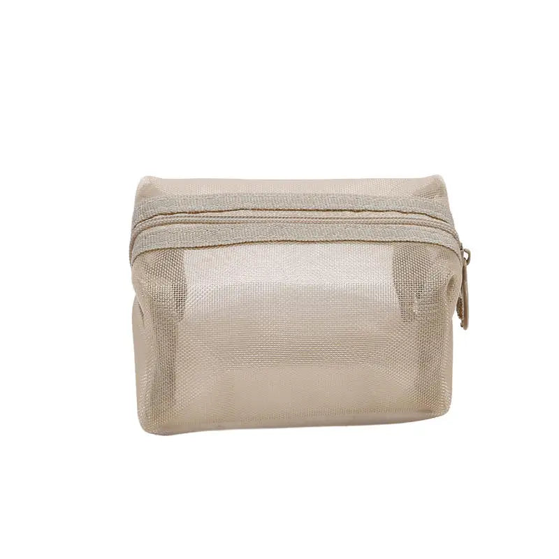 Mini Clear Nylon Mesh Cosmetic Bags Cute Women Small Lipstick Makeup Bags Pouch Data Line Key Earphone Organizer Case