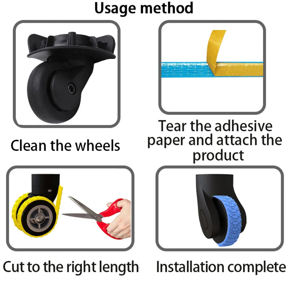Hot Sale Travel Luggage Wheel Cover Reduce Noise Trolly Wheels Cover Durable Luggage Wheels Protector Trolley Case Castor Sleeve