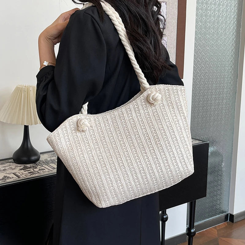 Personalized Leisure Commuter Tote Bag Summer New Fashion Simple Shoulder Bag Trend Large Capacity Handbag
