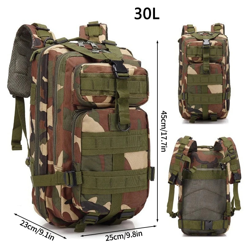 30L Outdoor Sports Mountaineering Backpack Climbing Tactical Rucksack Large Capacity Oxford Hiking Survival Bags