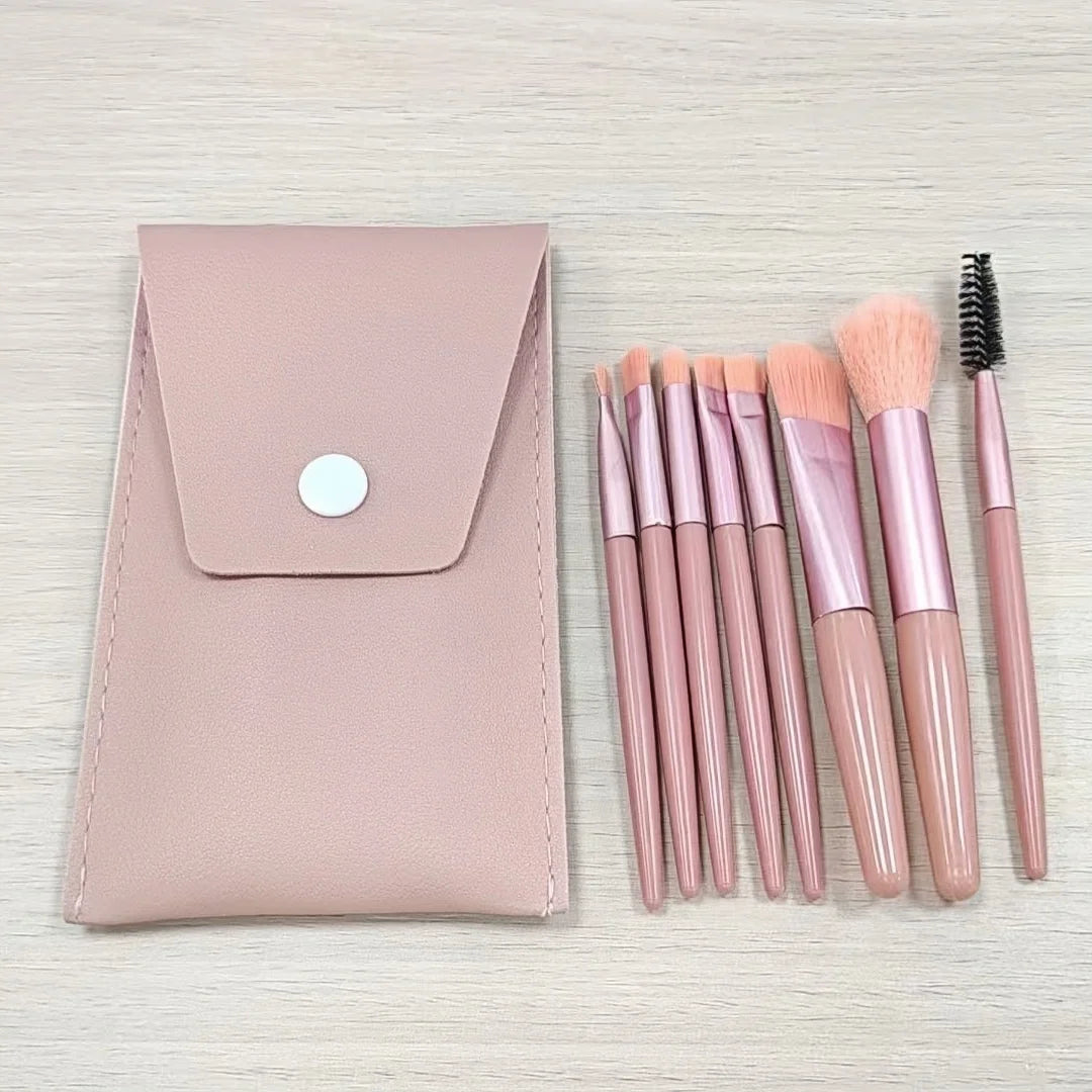Customized Personalized 8 Piece Makeup Brush Set Portable Makeup Storage Bag Concealer Foundation Brush High Quality And Durable