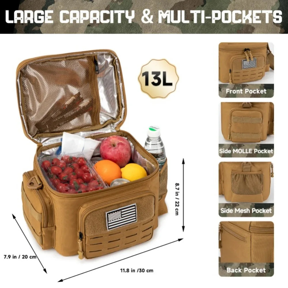 Tactical Thermal Cooler Bag picnic basket picnic cooler box camping lunch bag Outdoor Heavy Duty Lunch Box cooler insulated bags