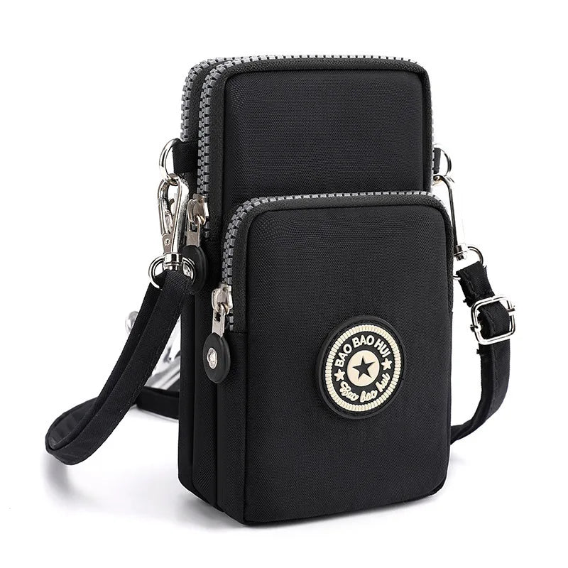 Sports Arm Bag, Women Mobile Phone Bag Running Messenger Purse Wallet, Women's Shoulder Cross Body Bags Multi Layer Zipper Pouch