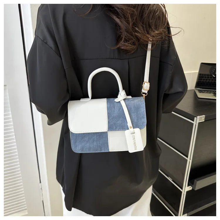 Fashionable PU Leather Handbag Women for Commuting, Stylish Single Color Blocking Handbags Shoulder Bag, Daily Outfit Tote Bag