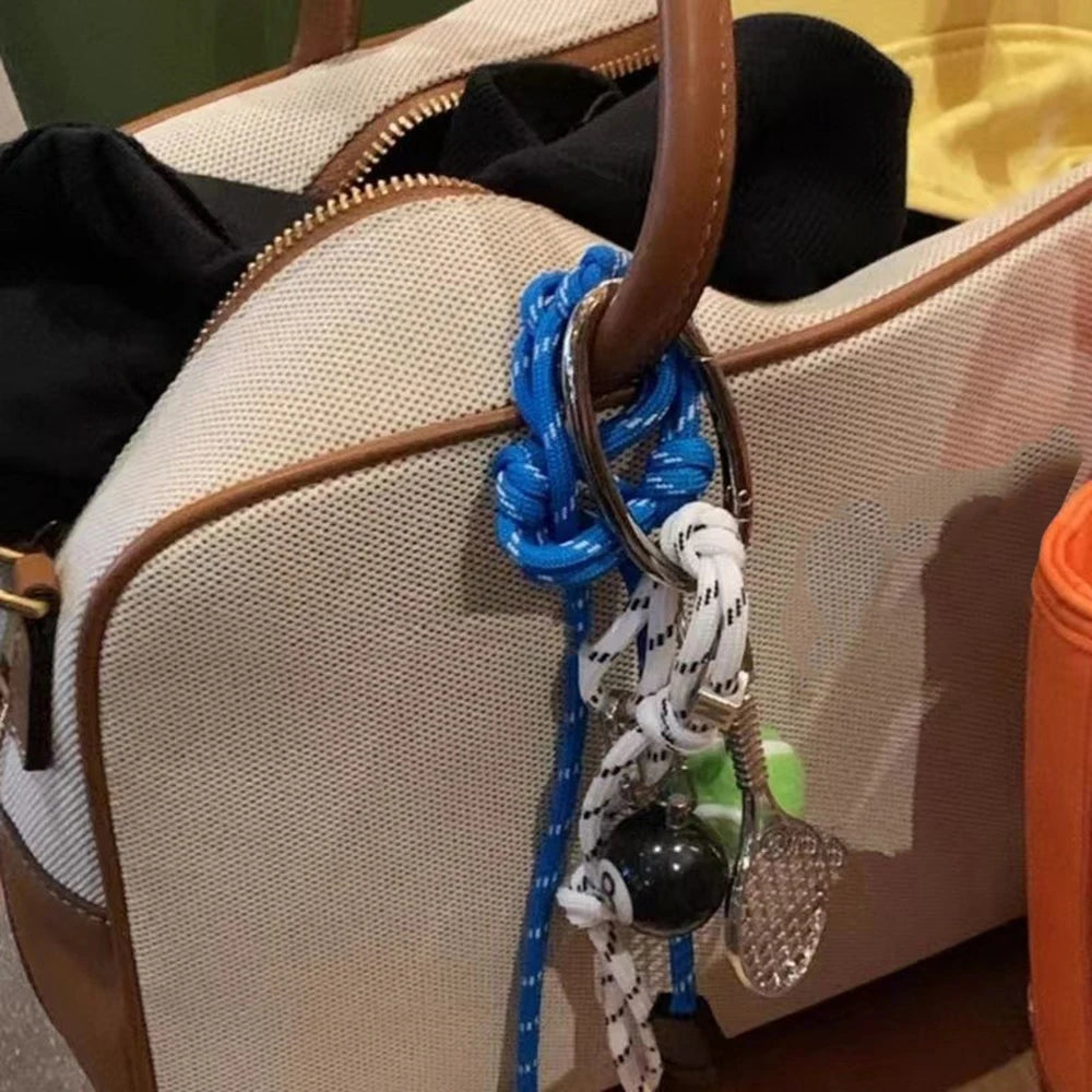 Hot Sale Fashion Women's Handbag Charms INS Braided Rope DIY Bag Pendant Keychain Colorful Rope Knot Design For Bags & Keys