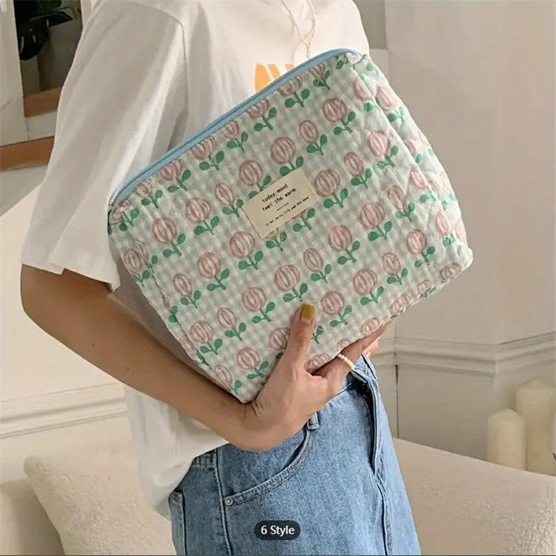 Colorful Aesthetic Pattern Clutch Storage Pouch, Zipper Lightweight Makeup Bag, Versatile Cosmetic Bag