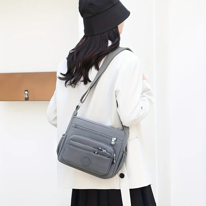 Lightweight Nylon Chic Crossbody Bag for Women Adjustable Strap, Multi-Pocket Design for Travel, Shopping, Dates & School