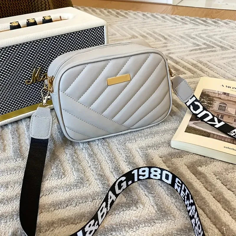 PU Camera Bag, Solid Color Ladies Bag, New Diamond Pattern Crossbody Bag for Women, Single Shoulder Mobile Phone Bag for Storage