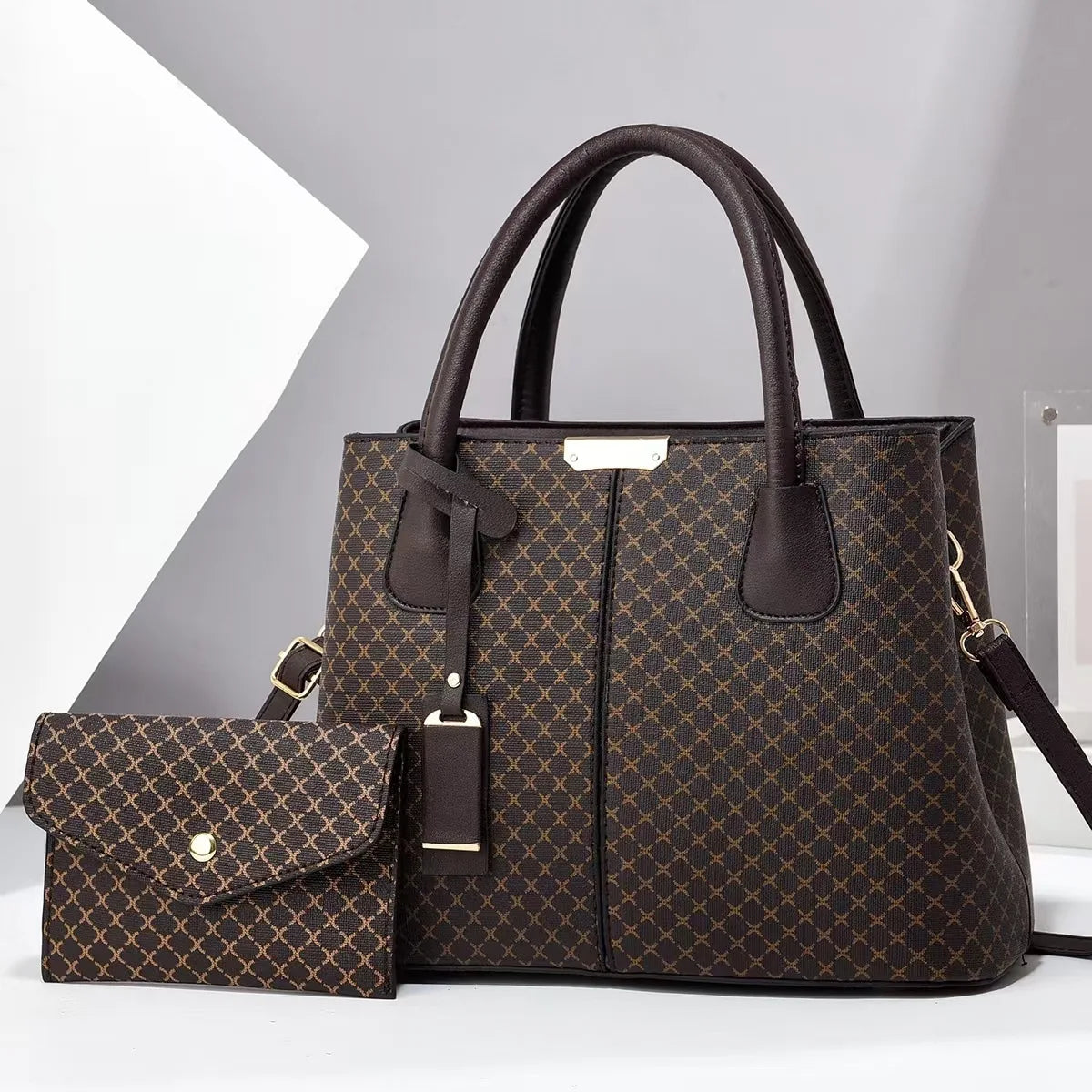 Stylish and simple mother and child bag, women's handbag, large-capacity shoulder crossbody two-piece set, women's bag