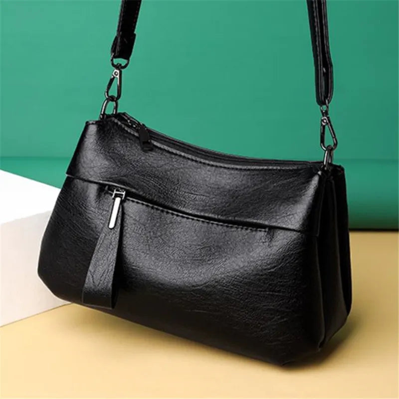 Elegant Women's Shoulder Bag with Unique Texture Design Stylish Soft  Leather Handbag with Zipper Pockets Everyday Crossbody Bag