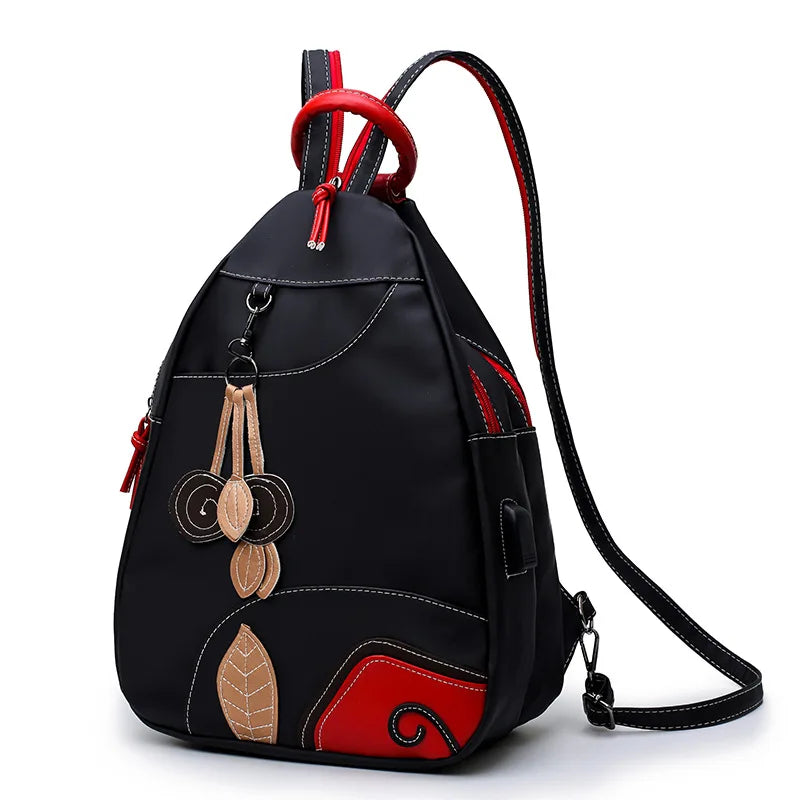 Fashion Women Backpack Waterproof Nylon Shoulder Bag Leisure Travel Luggage Bag Outdoor Crossbody Bag Student School Bag