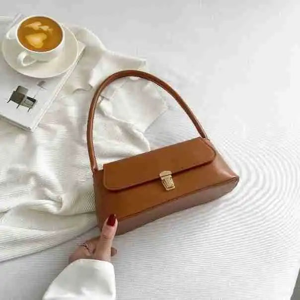 Women's Shoulder Bag Handbag Retro Underarm Bag Fashion Simple Solid Color New Hand Shoulder Bag