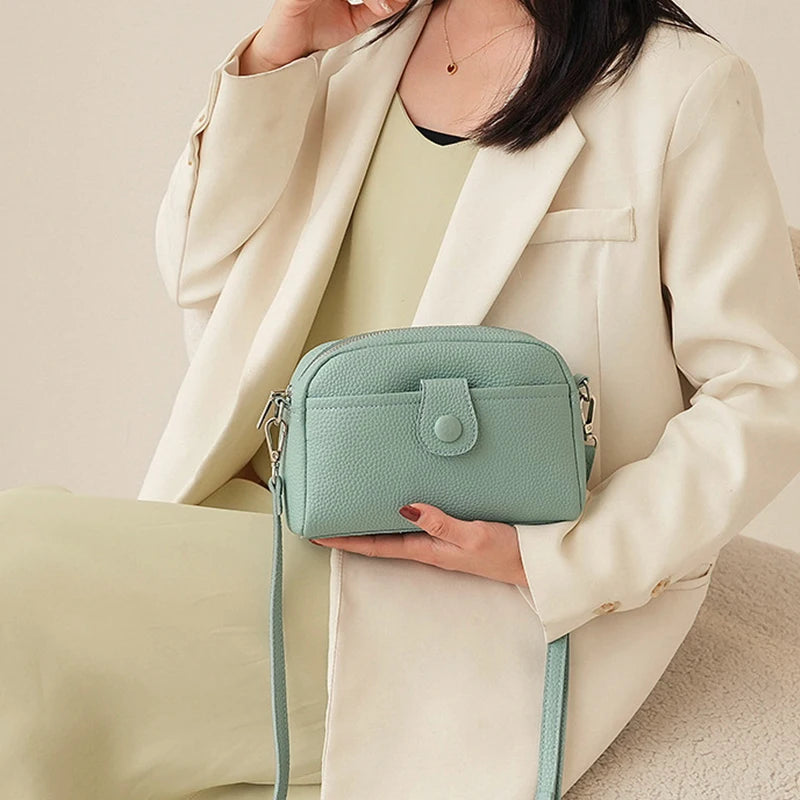 Fashion Brands Shoulder Bags For Women Simple PU Leather Crossbody Bag Shopping Phone Purse Female Messenger Handbag Pouch