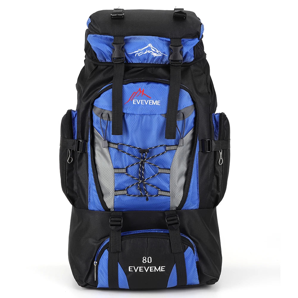80L Climbing Backpack Large Capacity Fishing Backpack Adjustable Strap Mountain Climbing Rucksack for Outdoor Sports