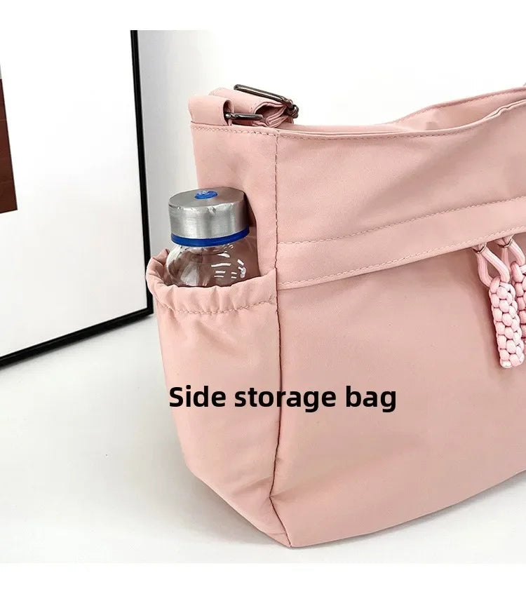 Double Sided Pocket Canvas Bag, Nylon Underarm Shoulder Bag, Fashionable Messenger Bags for Women's Daily Use Work Travel Outing