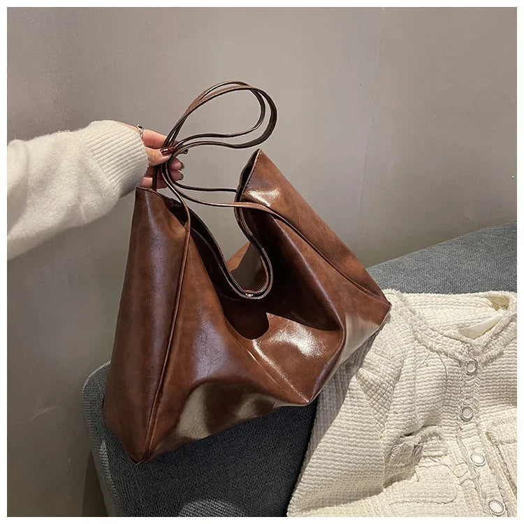 Retro PU Women's Handbag, Large Capacity Handbags Shoulder Bag, Street Leisure Shopping Tote Bag Bags, Suitable for Daily Use
