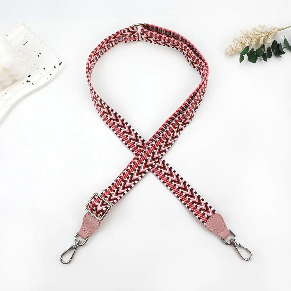 Adjustable Canvas Purse Straps Wide Embroidered Replacement Straps For Crossbody Bag Women Shoulder Bag Strap DIY Bag Accessory