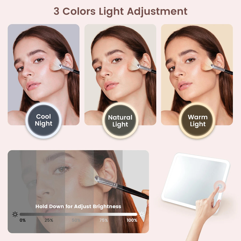 Makeup Bag With Led Mirror 3 Modes Lights Makeup Bag With Vanity Mirror With Lights Travel Makeup Case With Lighted Mirror