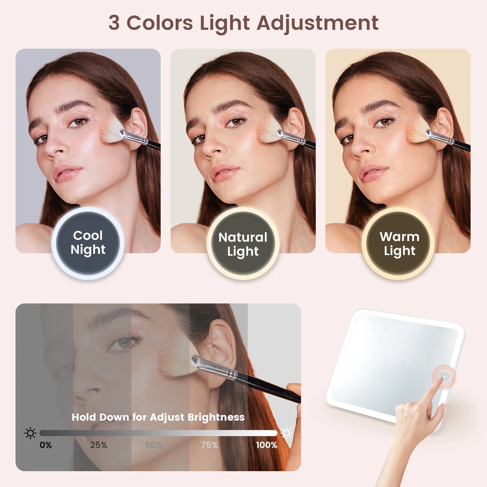 Makeup Bag With Led Mirror 3 Modes Lights Makeup Bag With Vanity Mirror With Lights Travel Makeup Case With Lighted Mirror