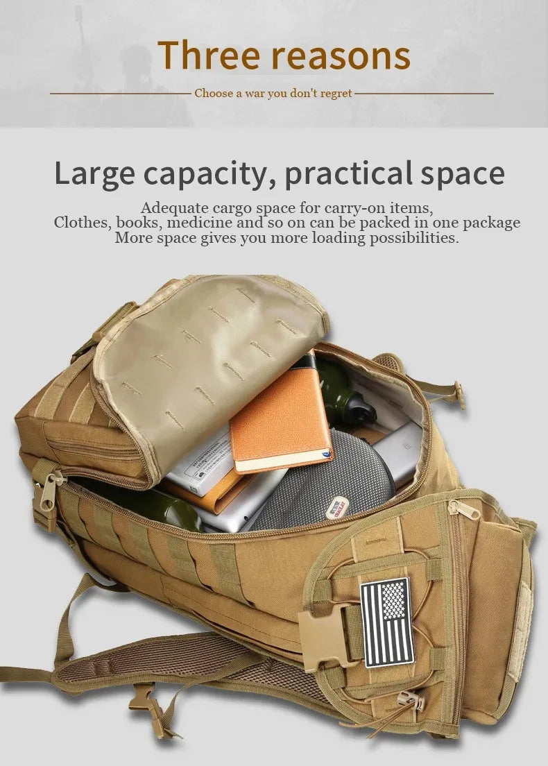 35L Large Capacity Men's Tactical Backpacks Survival Hiking Outdoor Computer Bag Treeking Day Pack Casual Sports Bag